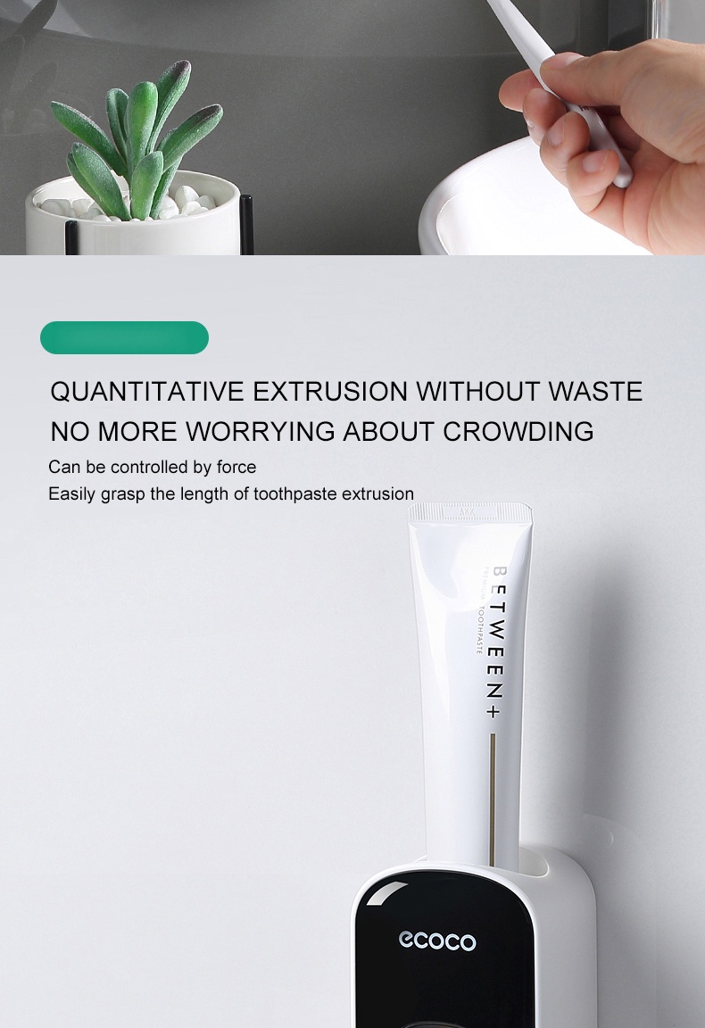 ECOCO Wall Mount Household Automatic Toothpaste Dispenser Toothbrush