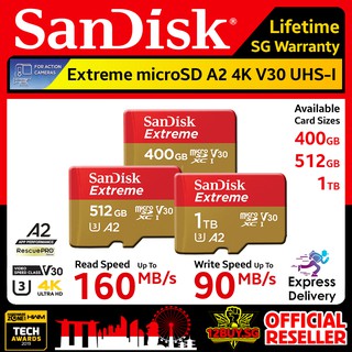 Sandisk Extreme Microsd Card 160mb S A1 32gb 64gb 128gb 256gb Qxa1 Qxa2 Qxaf 3pm Sg 12buy Sg Express Delivery Shopee Singapore