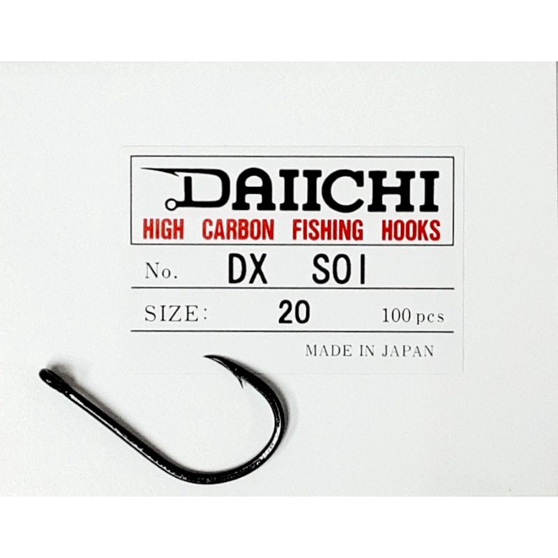 Daiichi DX SOI 20,22;24 High Carbon Fishing Hook (100Pcs)(Made In