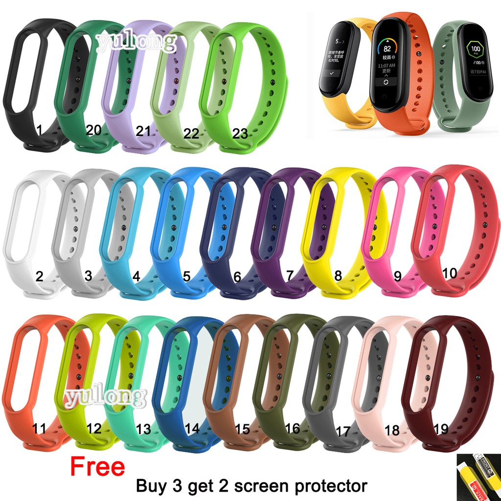 Xiaomi Mi Band 5 6 Silicone Band Strap for Miband 5 6 Shopee Singapore