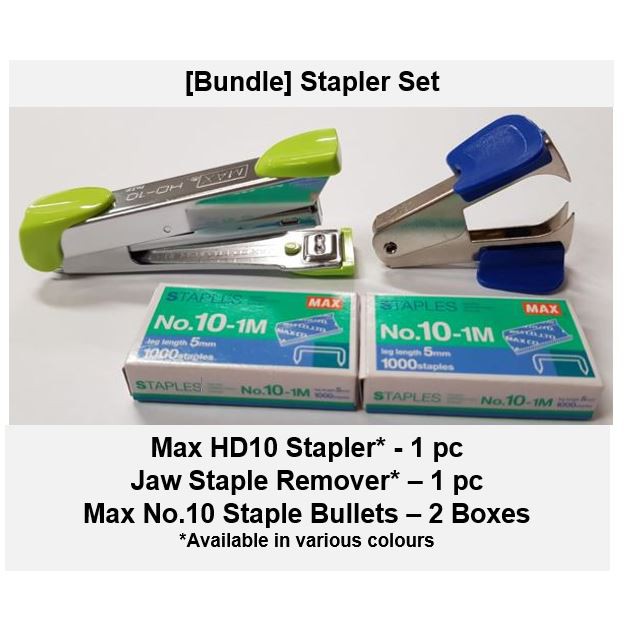 [Stapler Set] Max Stapler + 2 Staples + Staple Remover Shopee Singapore