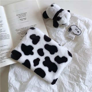Image of Ohaya丨1PC Cow Pattern Plush Coin Purses Mini Coin Wallet Storage Bag Card Holder Credit ID Wallet Pocket Women Girls Coin Purse