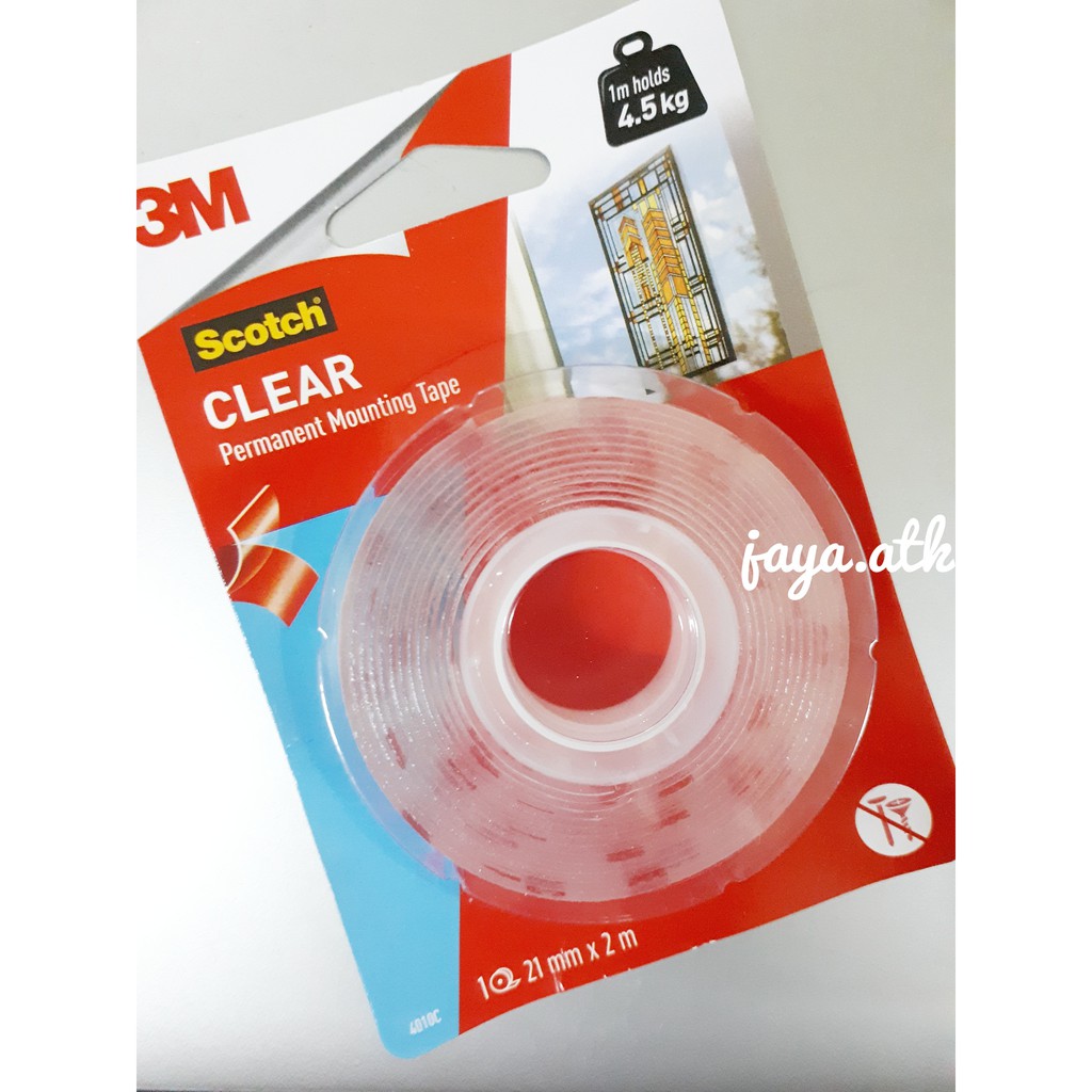 3m 4010c 21mm X 2m Transparent Double Sided Vhb Mounting Scotch Tape Shopee Singapore