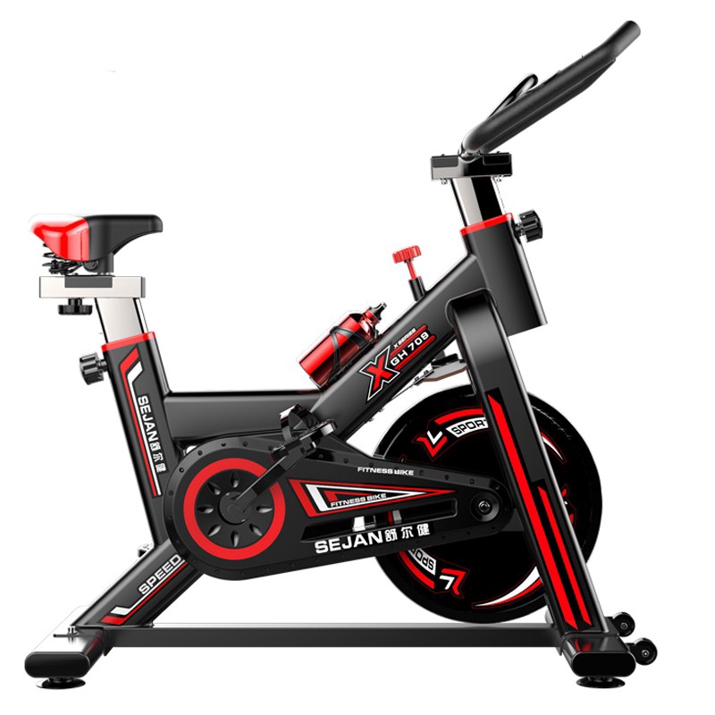 indoor cycling bike with a weighted flywheel