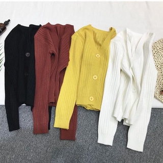 Image of thu nhỏ Spring Autumn Short V-Neck Knitted Long-Sleeved Cardigan Hong Kong Style Vintage Fashion Versatile Sweater Casual Solid Color Outer Girls Clothing Genuine Korean Must-Have #6
