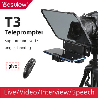 Desview T3 Teleprompter Phone DSLR Recording Portable Teleprompter for 11 inch Tablet iPad Phone Prompting Inscriber Reader