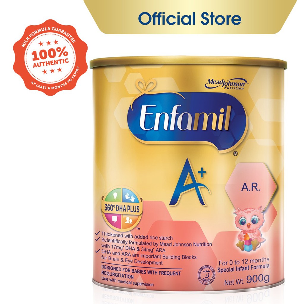 Enfamil A+ Stage 1 A.R. Infant Formula Baby Milk Powder 360DHA+ (012M) 900g Shopee Singapore