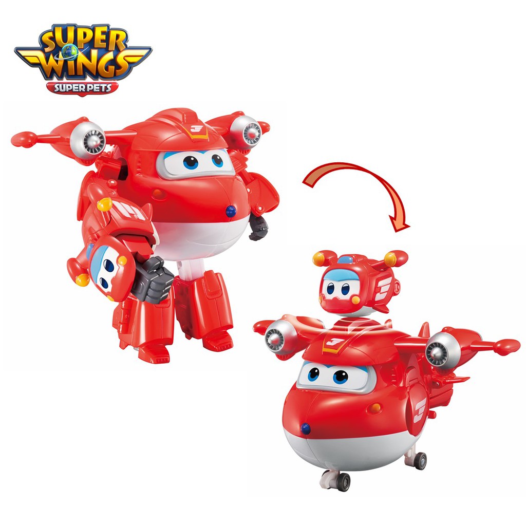 Supercharged Jett Transforming Figure w/ Transforming Pet - Super Wings ...