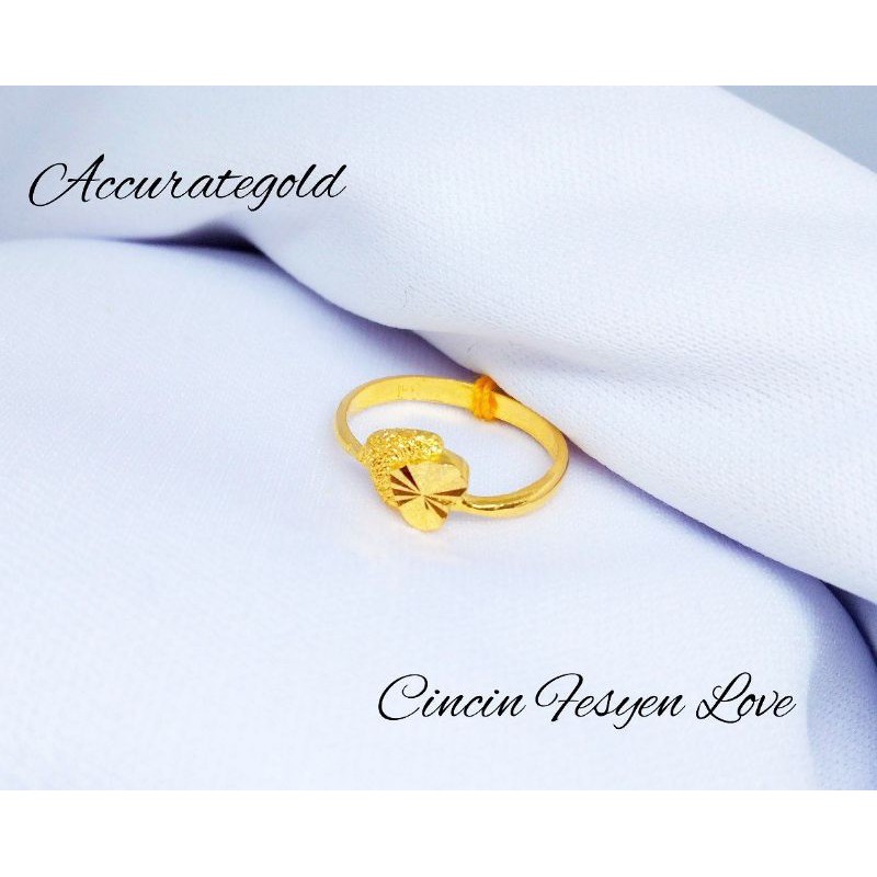 Love Double Ring Gold 916 Shopee Singapore