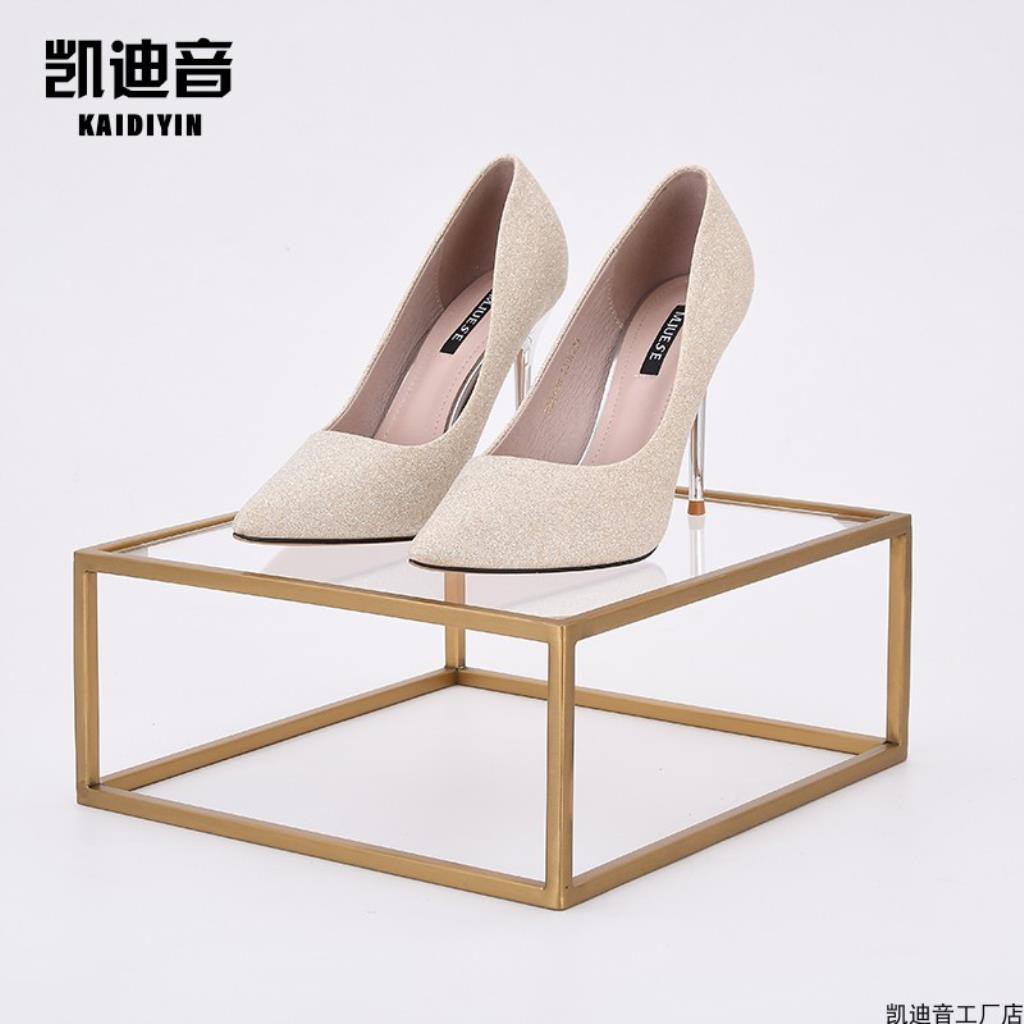 Ys Stainless Steel Shoe Rack Display Rack Pack Shelf Titanium Gold Shoe Pack Shopee Singapore