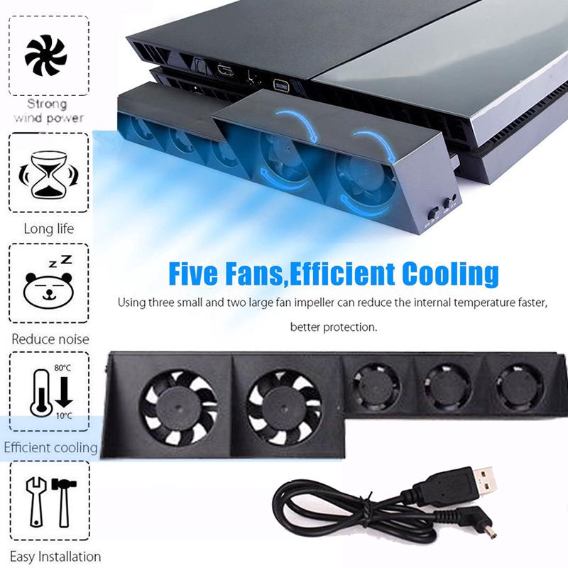 DOBE For PS4 PlayStation 4 Host External Turbo Temperature Control Cooling Fan
