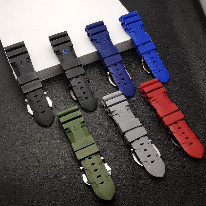 Top quality 24mm 26mm Nature silicone rubber strap For Panerai strap ...