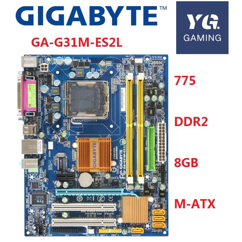 Gigabyte Ga G31m Es2c Desktop Motherboard G31 Socket Lga 775 For Core 2 Ddr2 4g Used Mainboard Shopee Singapore
