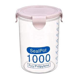 600/800/1000/1500ml Plastic Sealed Cans Kitchen Storage Box Transparent Food Canister Keep Fresh Clear Container Jar #8