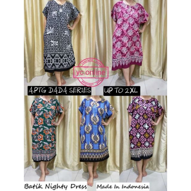 Aladdin Batik Nighty Dress Cotton Lounge Nightwear Pyjamas Aladdin Batik Nighty Dress Cotton Lounge Nightwear Pyjamas