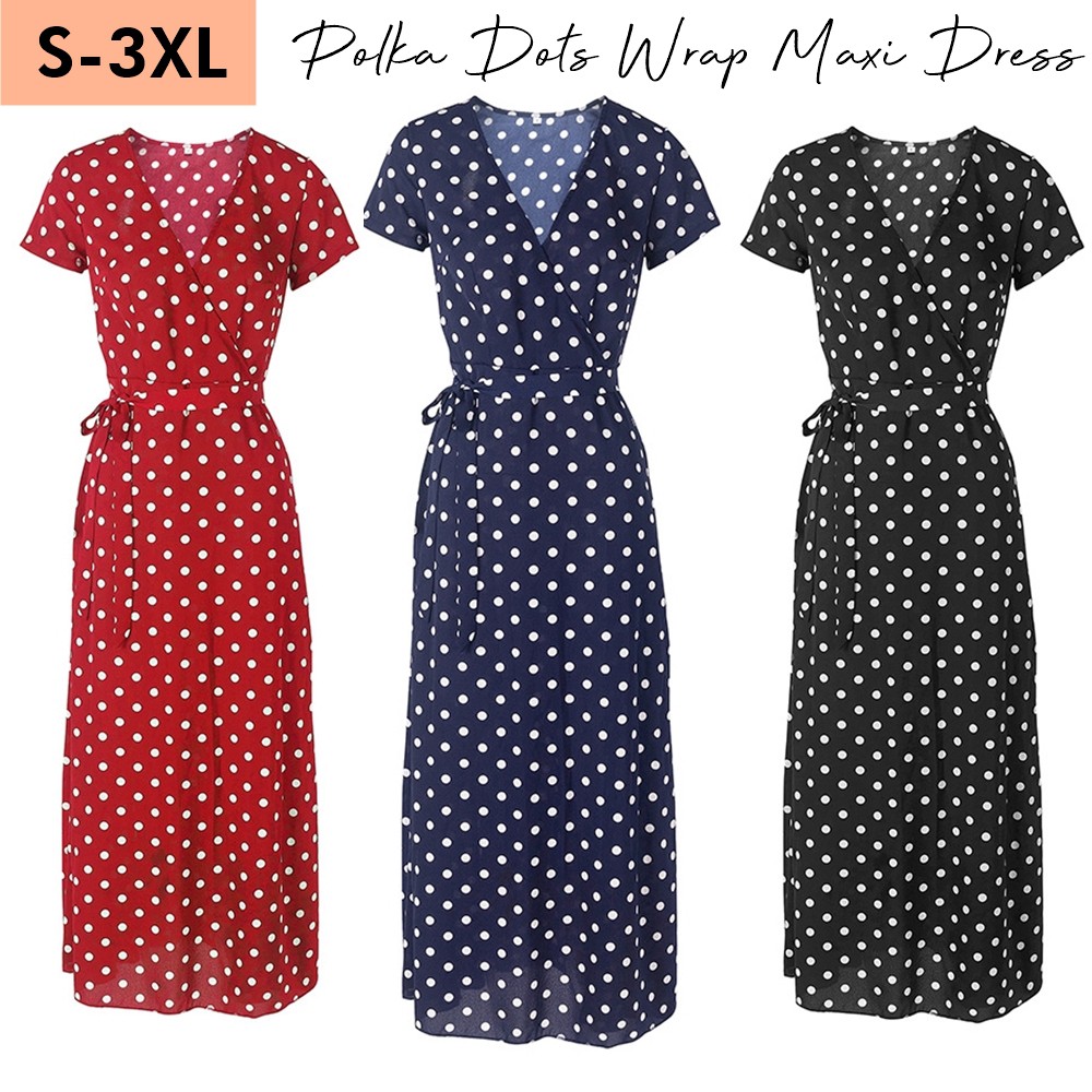 black and white polka dot maxi dress plus size