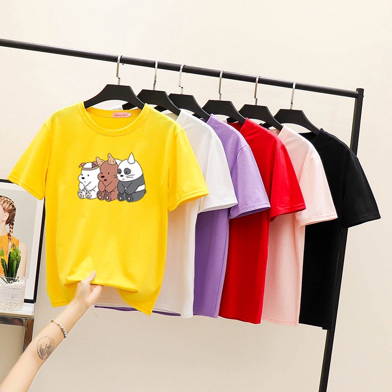 Cotton T Shirt We Bear Bare Minnie Mouse Kaws Garfield Totoro Mickey ...