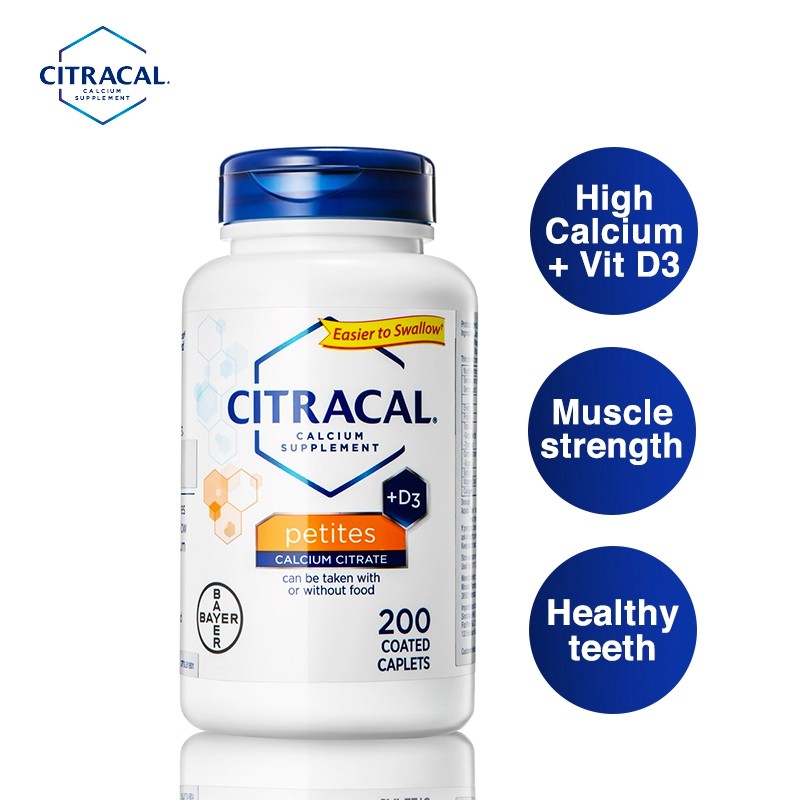 Citracal Petites 200ct Calcium Citrate Highly Soluble Easily