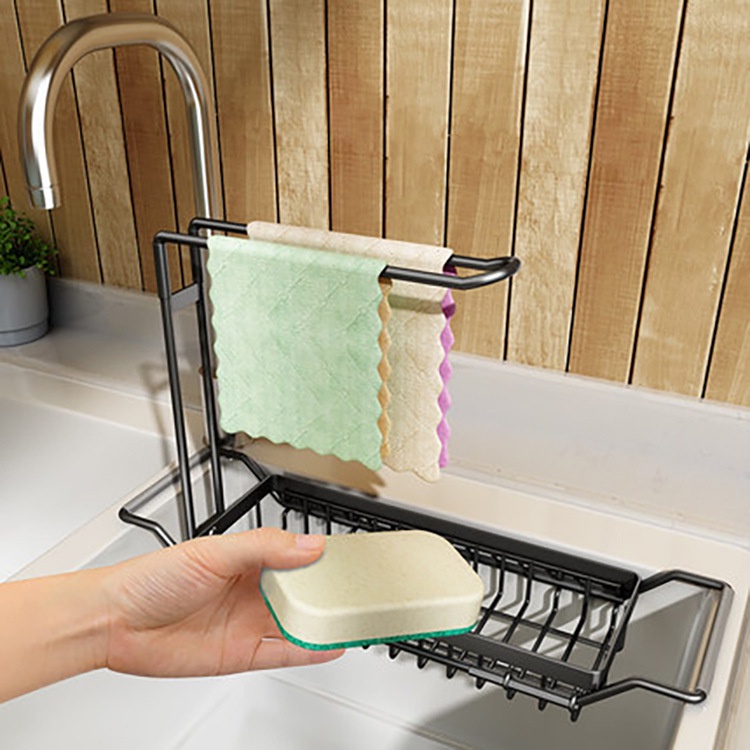 telescopic sink drain rack