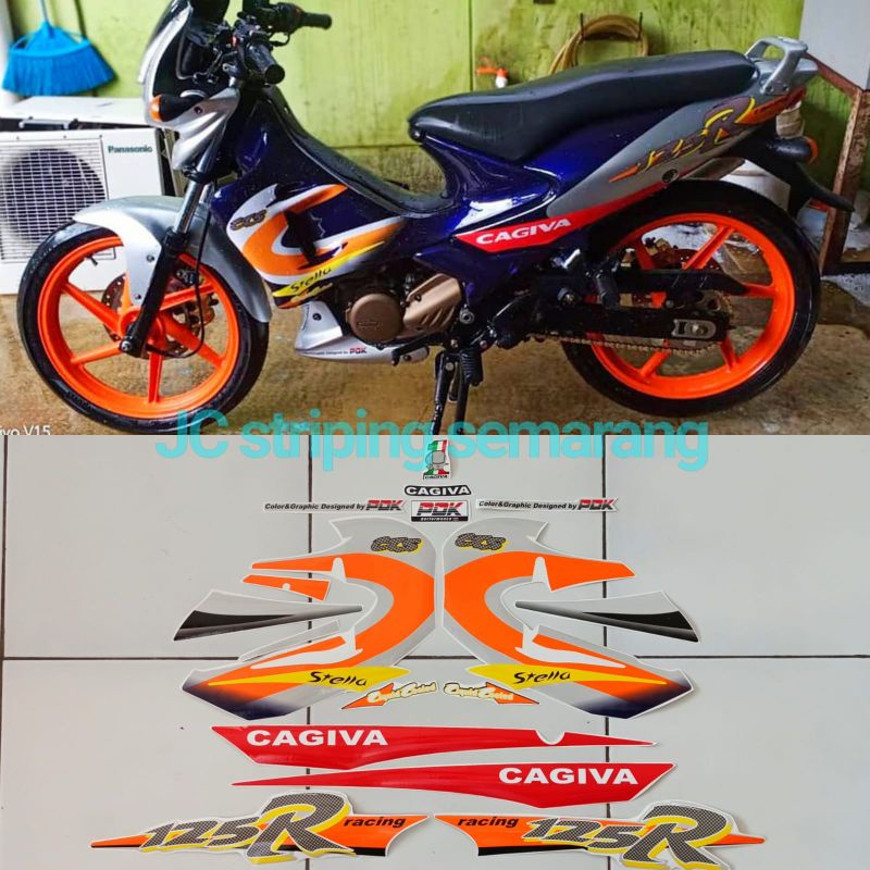 Striping Cagiva Stella 125 Black Shopee Singapore