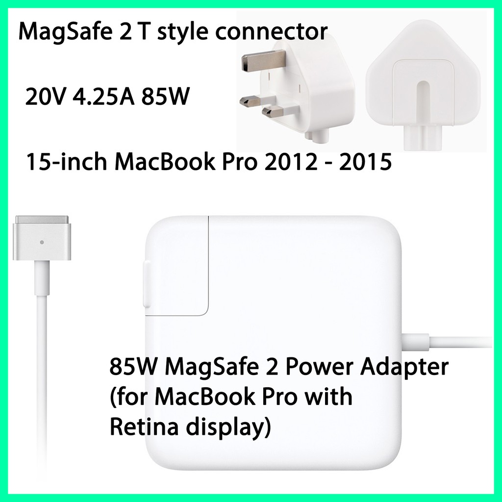 Macbook Pro A1398 A1424 Retina 15 Inch 13 14 15 85w Magsafe 2 Power Adapter Charger Shopee Singapore