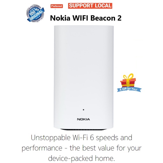 Nokia WiFi Beacon 2 WiFi 6 Mesh Home Network Router Mesh System