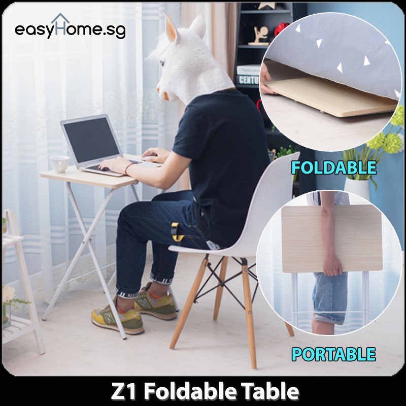 Easyhome.sg Z1 Foldable Table - Study Laptop Computer Folding Portable Desk