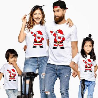 Image of dabbing santa claus Merry Christmas Matching Family T Shirts Mommy Daddy Kids T-Shirt Family Clothes Child Tees Tops