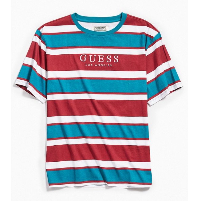 guess blue striped shirt