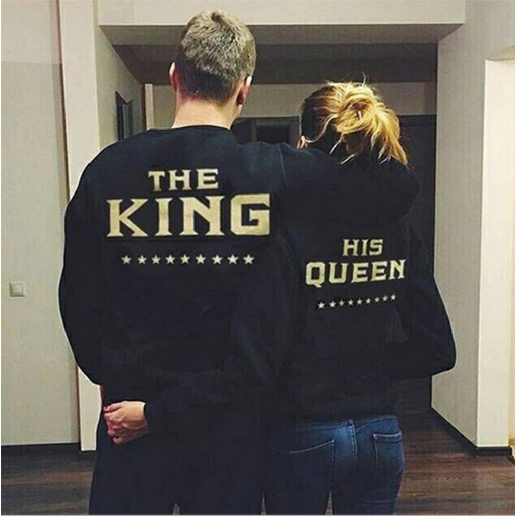 King Tshirt Couple Queen Baju Budak Baju Pasangan Couple Wear Long Sleeve Black Shopee Singapore