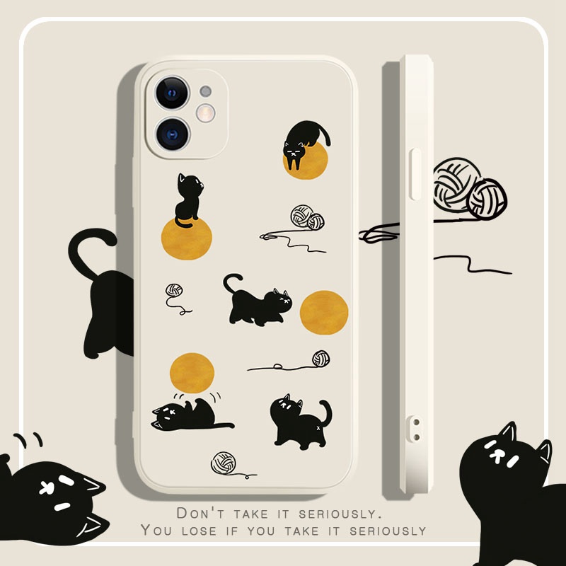Cute black cat silicone case iphone 13 pro max case iphone 7plus case iphone 12 11 7 8 IPhone se2020 case IPhoneX XR XS