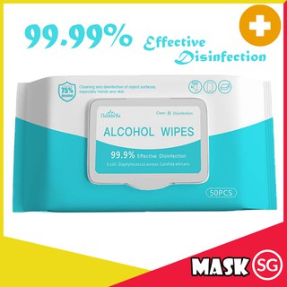 Image of ✅ 50pc Alcohol Wipes 99.99% Disinfection Sanitizing Wet Wipes