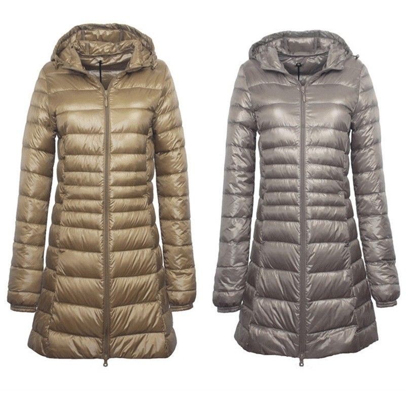 womens long down coat with hood