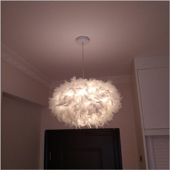 Warm Feather Lamp Chanderlier Home Decor Ceiling Lighting Bedroom