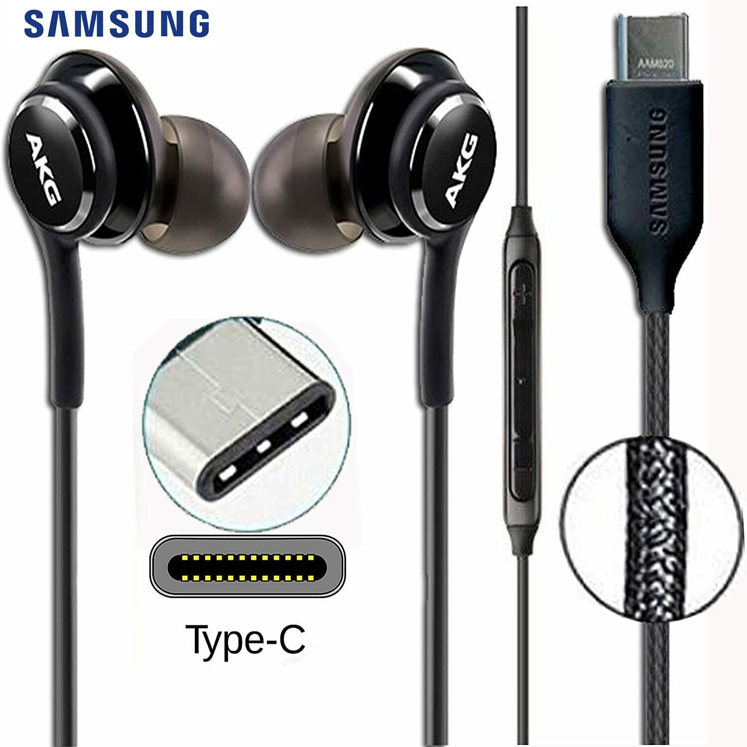 SAMSUNG AKG Earphones EOIG955 Headset Inear Typec with Mic Wired for