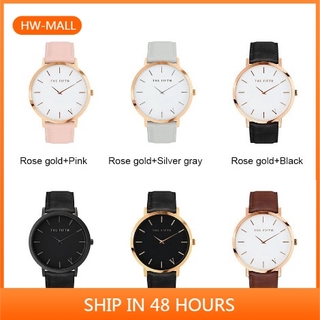 The-Fifth Watch Leather Simple Women Quartz Analog Band