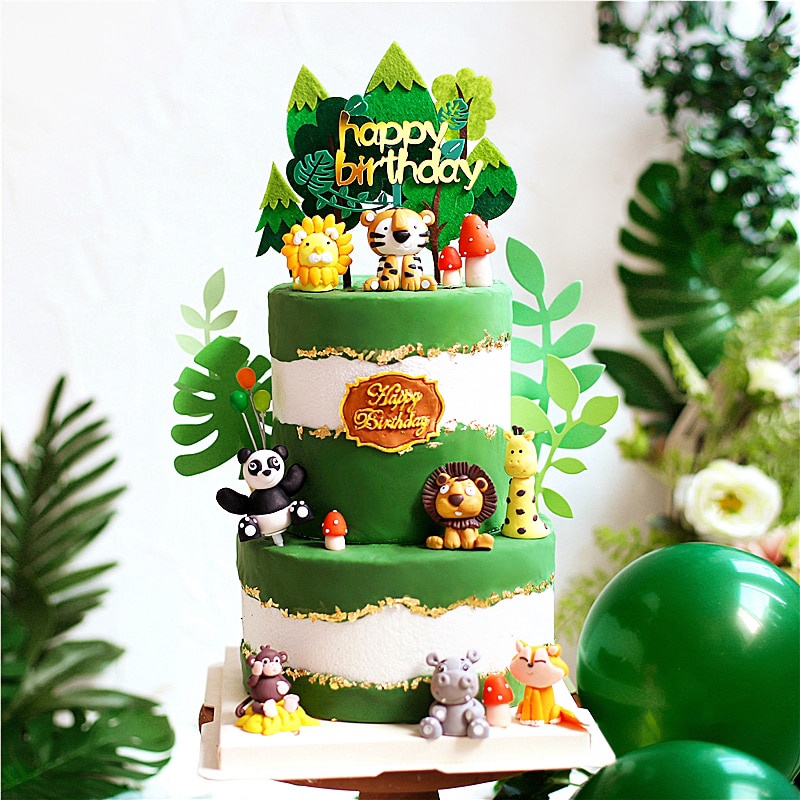 Cake Decoration Cartoon Jungle Animal Theme Birthday Party Decoration  Animal Decoration Children's Party Supplies Baby Shower | Shopee Singapore