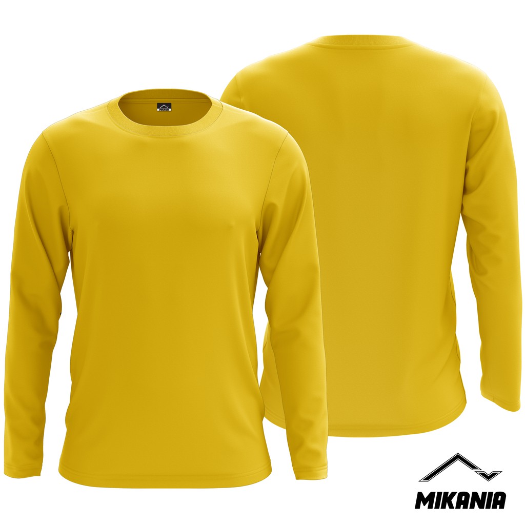 Yellow Microfiber Plain Jersey T Shirt Long Sleeve Jersi T Shirt Microfiber Kosong Kuning Lengan Panjang Unisex Shopee Singapore