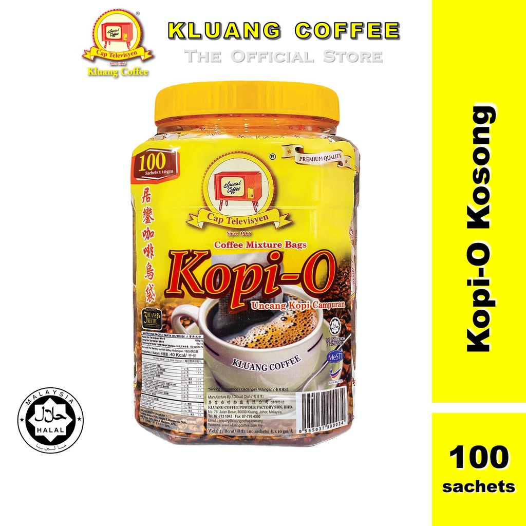 Shop Malaysia Kluang Coffee Cap Televisyen Coffee O Empty 100 Sachets X 1 Tub Coffee O Kluang Tv Cap Shopee Singapore