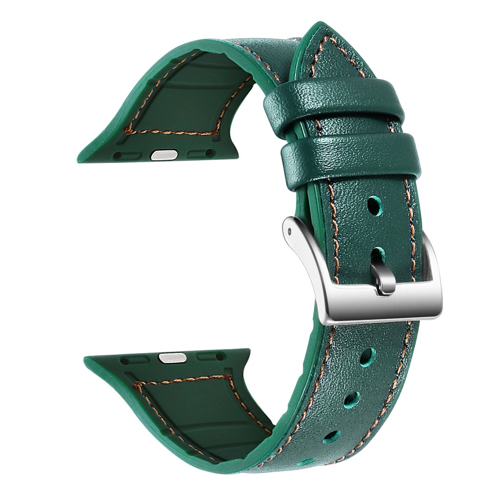 Silicone Leather Strap For Apple Watch 38 40 42 44 Mm Shopee Singapore