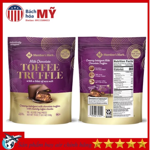Member's Mark Milk Chocolate Toffee Truffle Sea Salt (538g) 03 / 2023