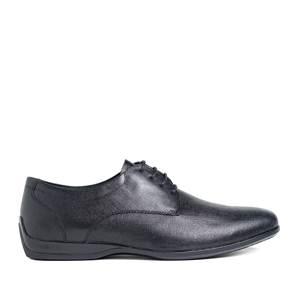 PRIA HITAM Prabu - Satya Safiano Black Men's Black Derby Leather Shoes ...