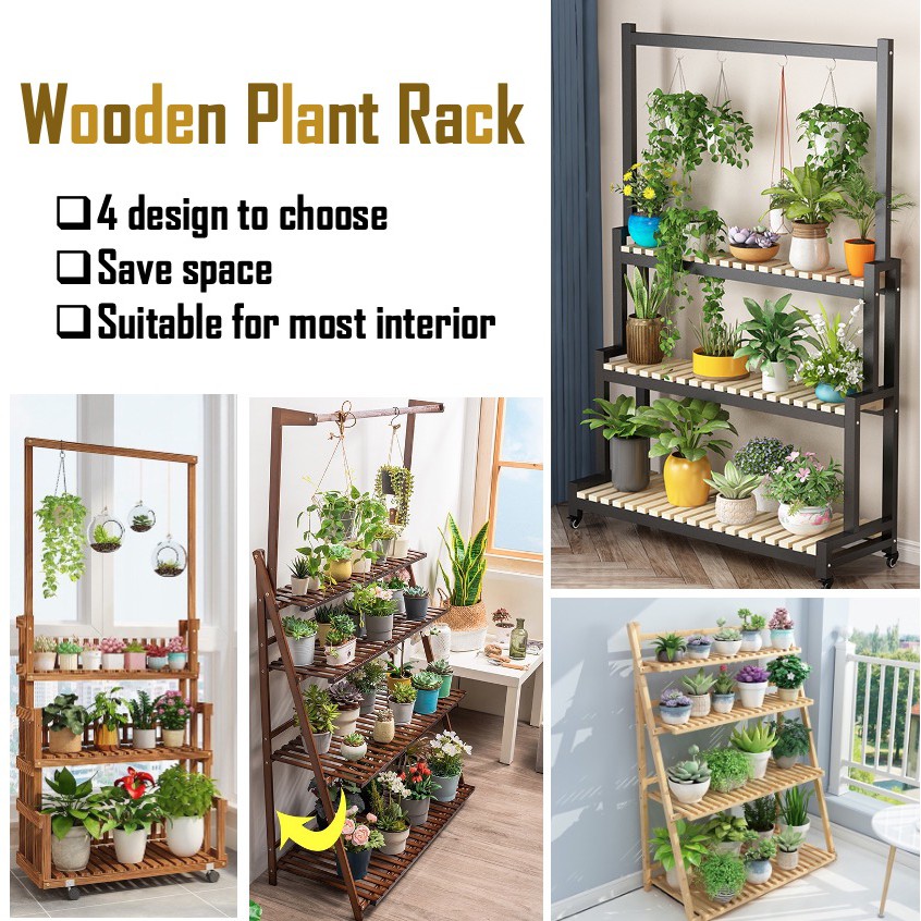 Wooden Plant Rack Plant Stand Flower Display Stands Wooden Flower Stand