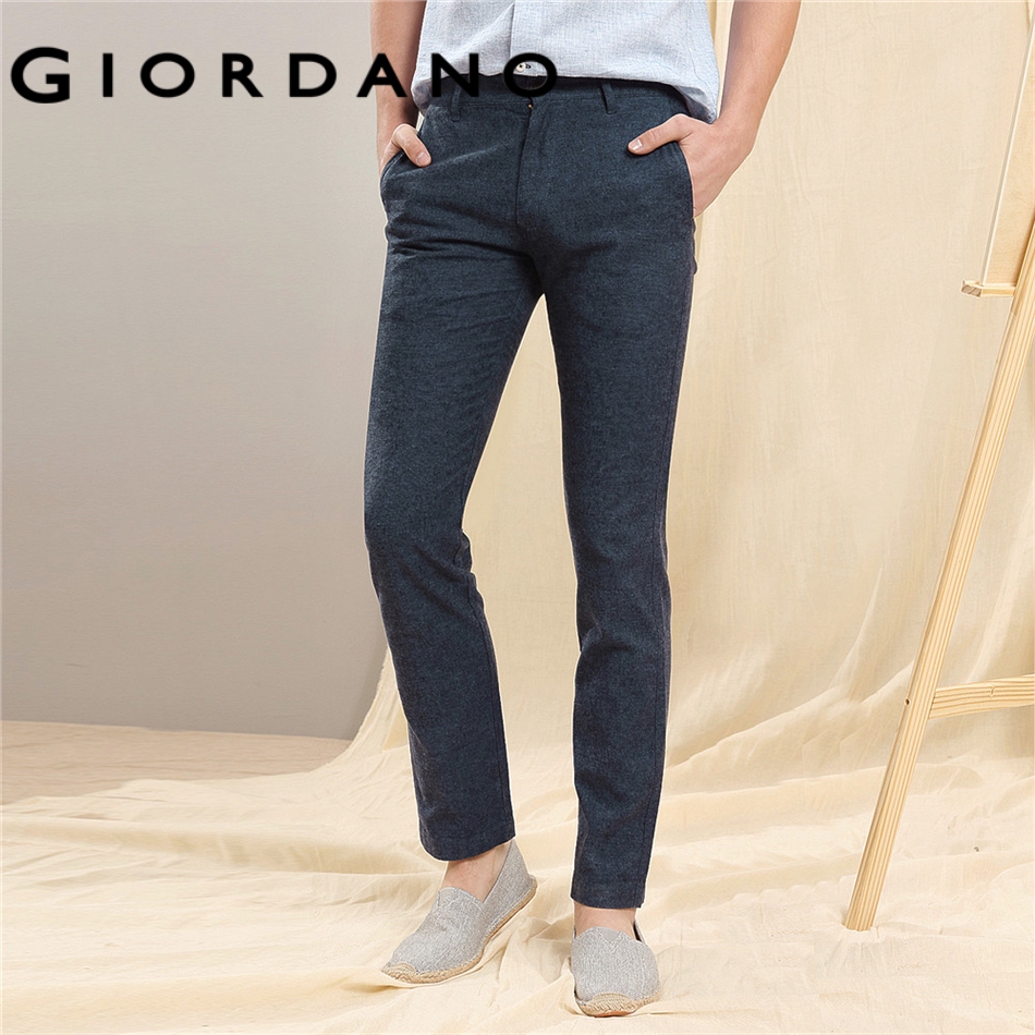 Giordano Men Low Rise Linen Pants 01118201 | Shopee Singapore
