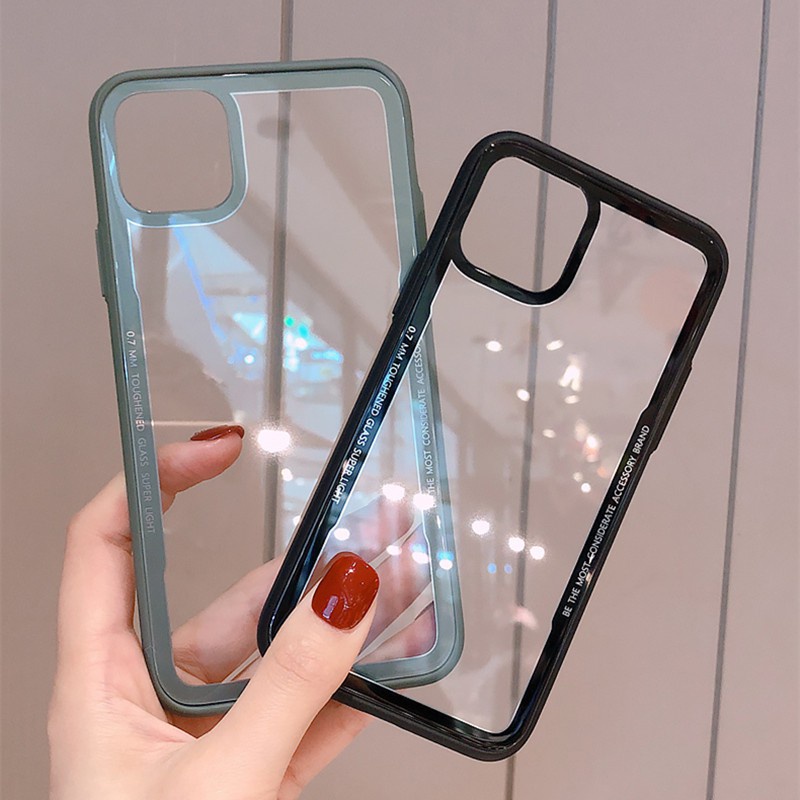 Applicable To Iphone12mini Transparent Tempered Glass Phone Case Apple Xsmax78plus Protection 11max Case Shopee Singapore