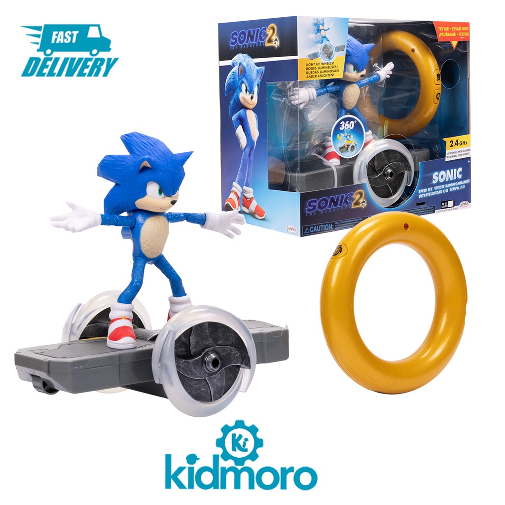 Sonic The Hedgehog 2 Sonic Speed R/C, Light Up Wheels, Turbo Boost, 360 ...