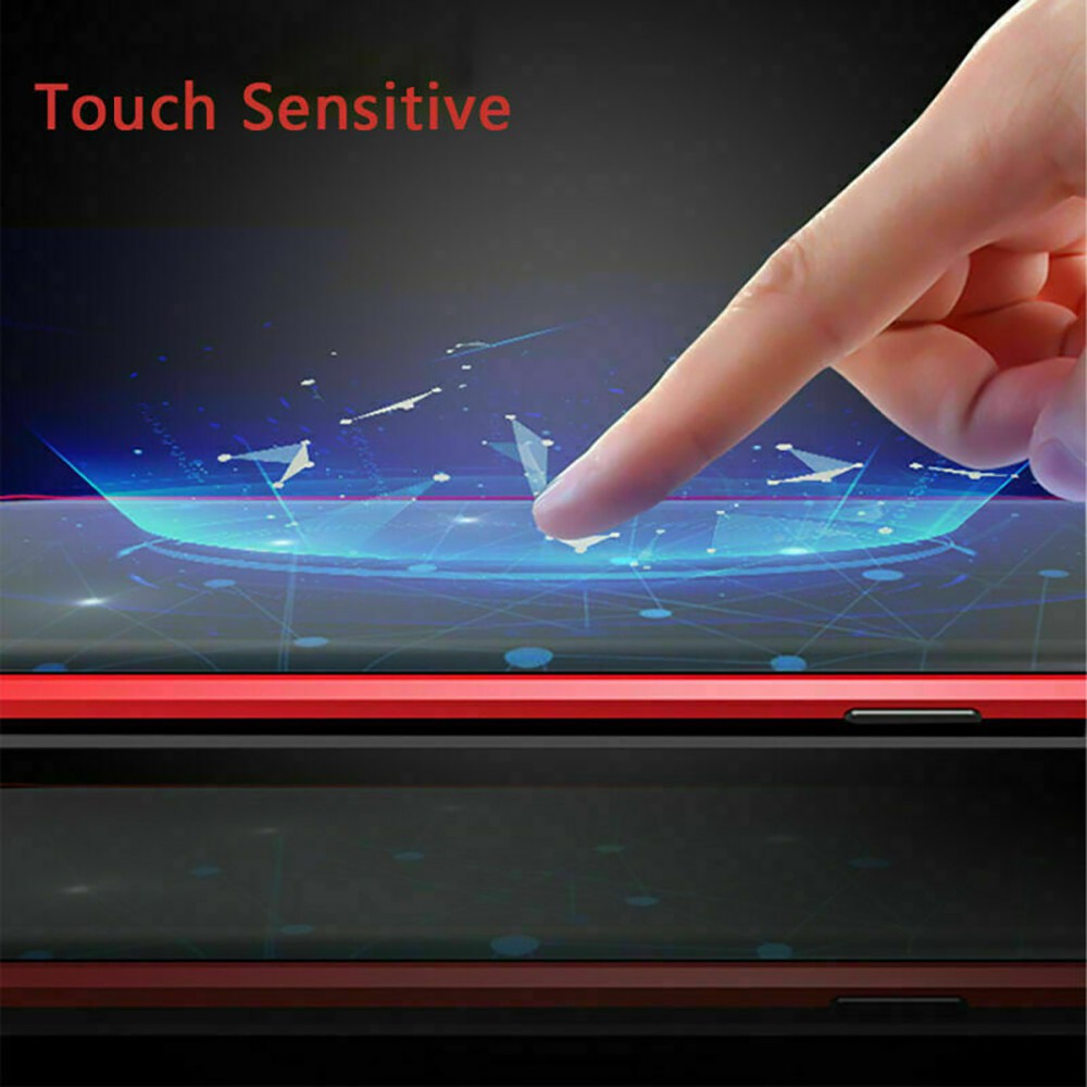 Vivo V19 V17 Pro S1 Pro V15 Y19 Y93 Y95 Y12 Y17 Y15 2020 Double Sided Tempered Glass Case Magnetic Absorption Metal Flip Cover Case