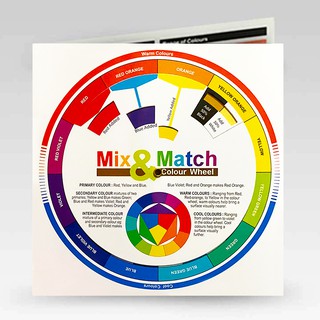 Mix & Match Colour Wheel | Basic Educational Design Color Guide | Psychology & Principles of Colours (13.5cm/19cm)