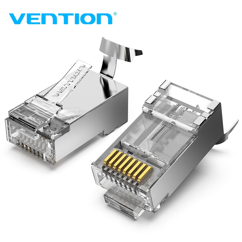 Vention Cat7 Shielded RJ45 Modular Plug Connector 50UM 8P8C RJ45 Head ...