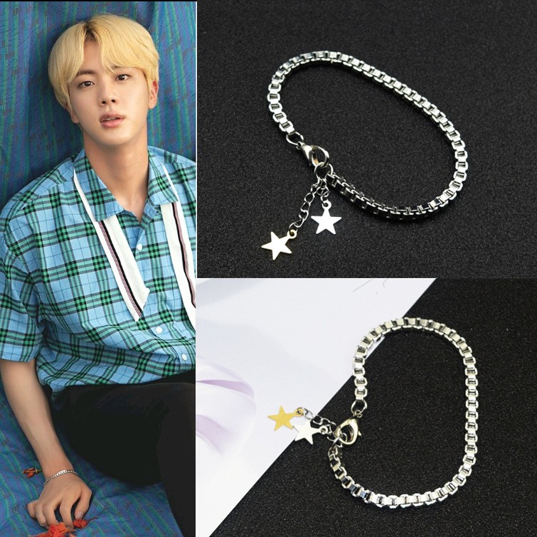 KPOP BTS Titanium Steel Bracelet Stars Pendant Bracelet JIMIN | Shopee